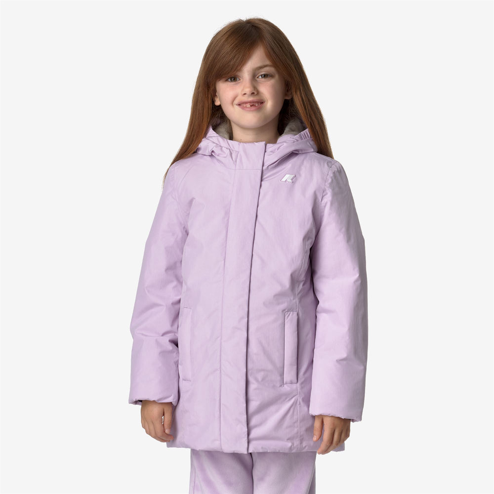 Lilac Violet Girls' Warm Mid Jacket with Soft Touch Material 02