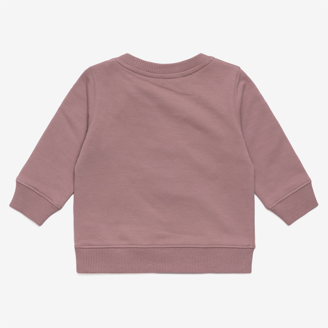 Completo unisex in pile di cotone per bambini, con maglione e pantaloni, color marrone rosato main