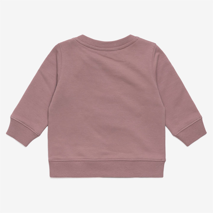 Completo unisex in pile di cotone per bambini, con maglione e pantaloni, color marrone rosato 3