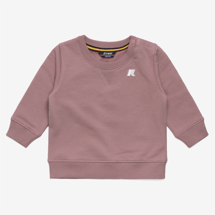 Completo unisex in pile di cotone per bambini, con maglione e pantaloni, color marrone rosato 2