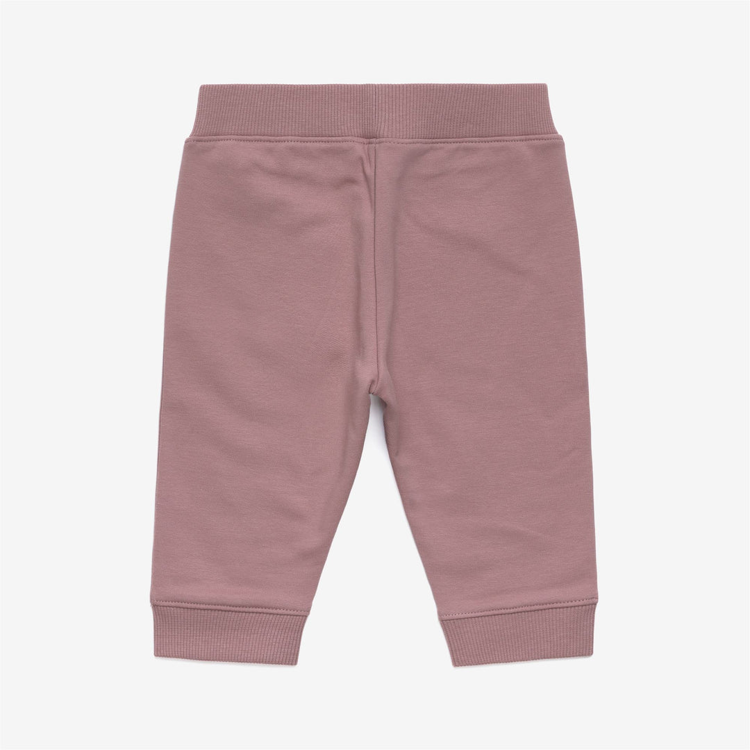 Completo unisex in pile di cotone per bambini, con maglione e pantaloni, color marrone rosato main