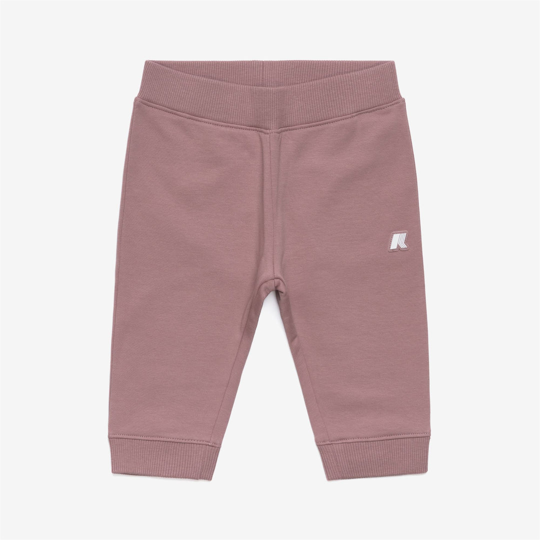 Completo unisex in pile di cotone per bambini, con maglione e pantaloni, color marrone rosato main