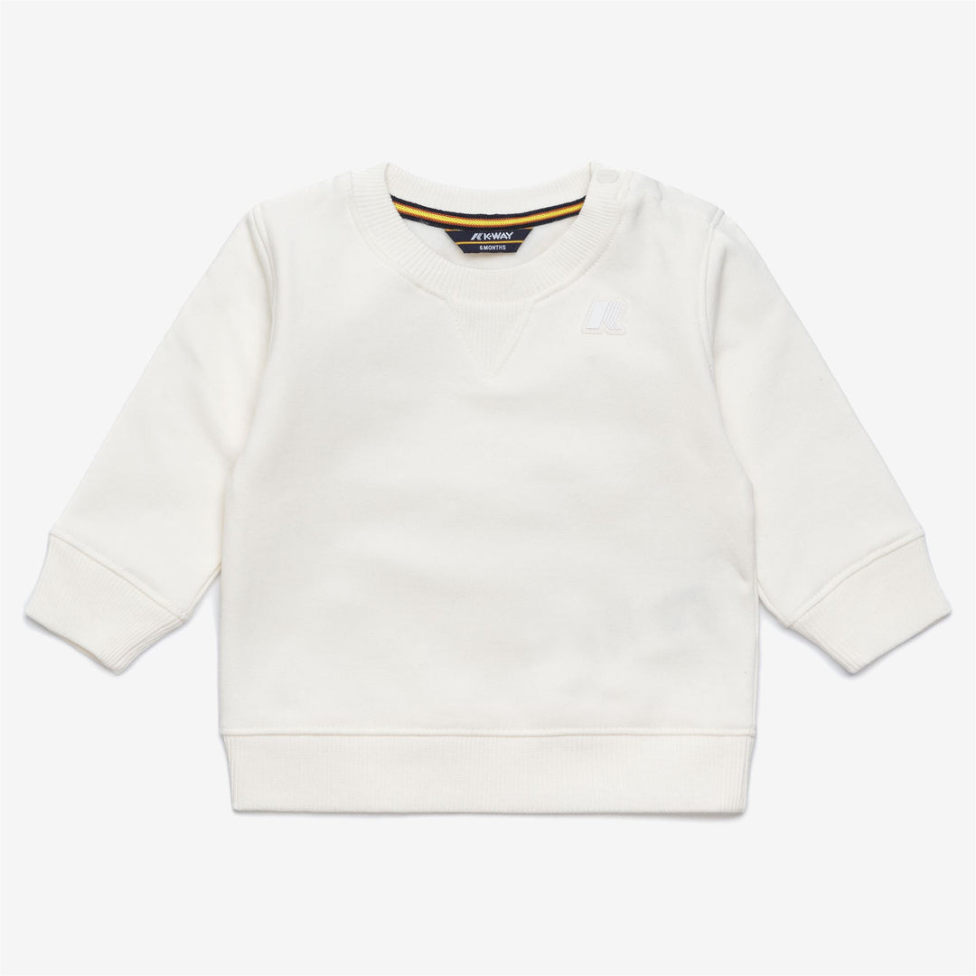 Completo felpa e pantaloni in pile unisex bianco per bambini main