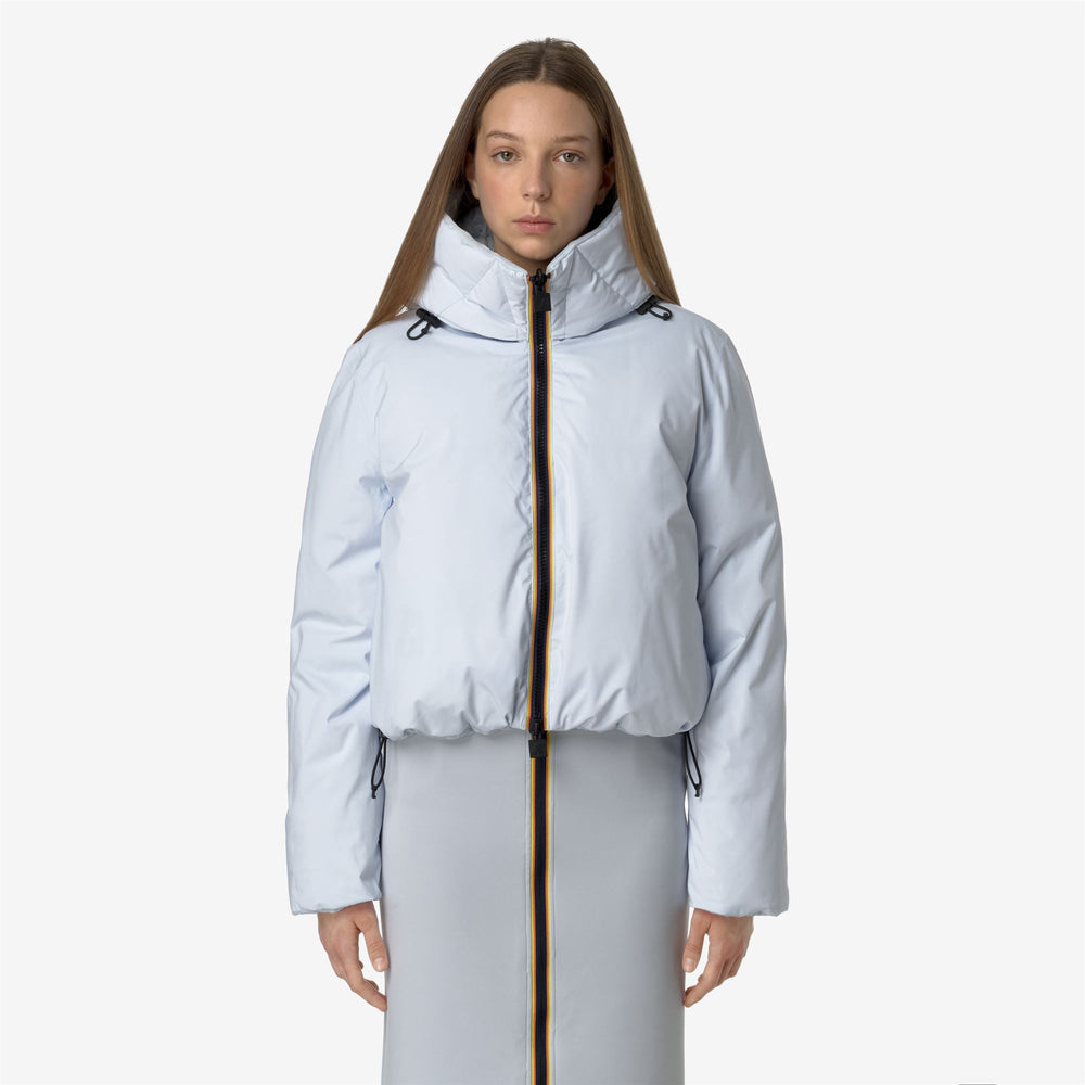 Grey Blue Women's Reversible Short Jacket with Recycled Down Padding 02