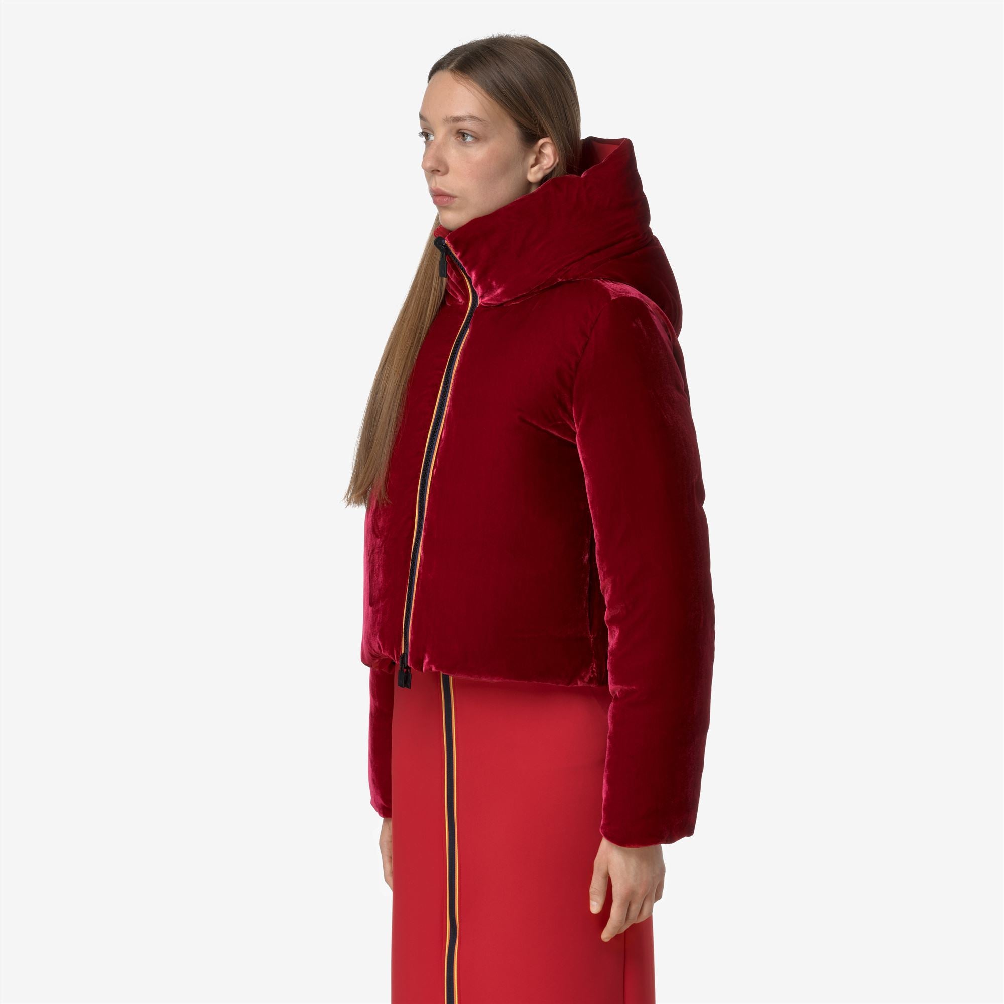 Jackets Woman BRIEN VELVET THERMO REVERSIBLE Short RED