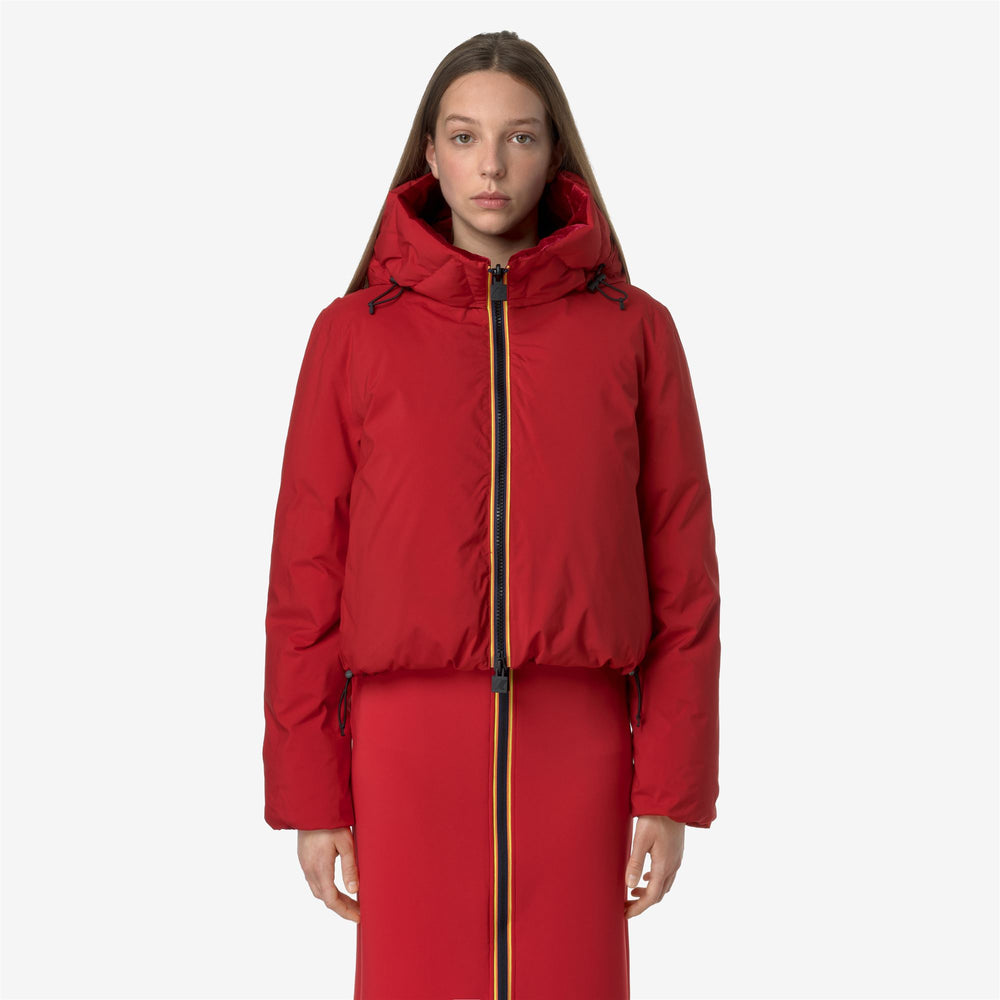 Giacca Corto Reversibile Rossa Donna con Imbottitura in Piuma Riciclata 02