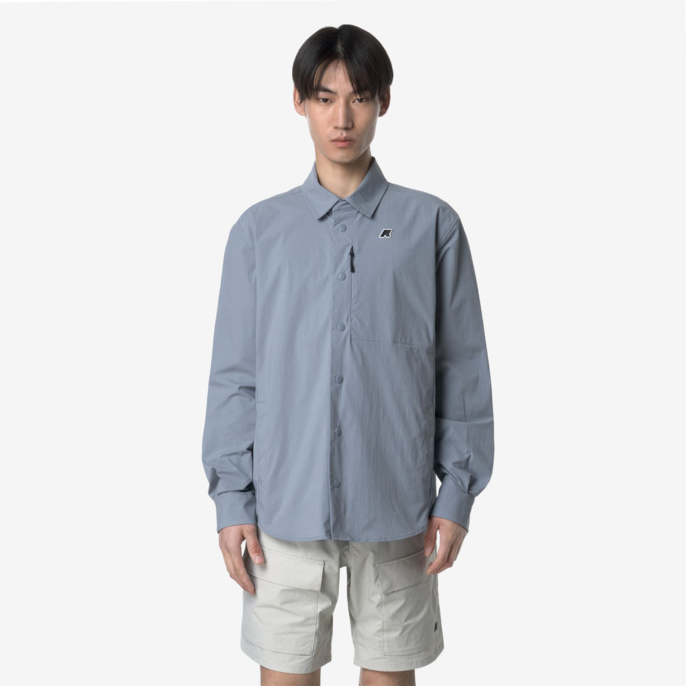 Grey Blue Unisex Outdoor Classic Hiking Shirt with Breathable Mesh 02