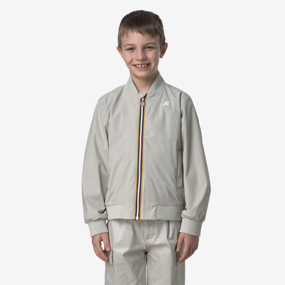 Giacca Media Unisex Beige Grigia per Bambini per Tempo Variabile 02