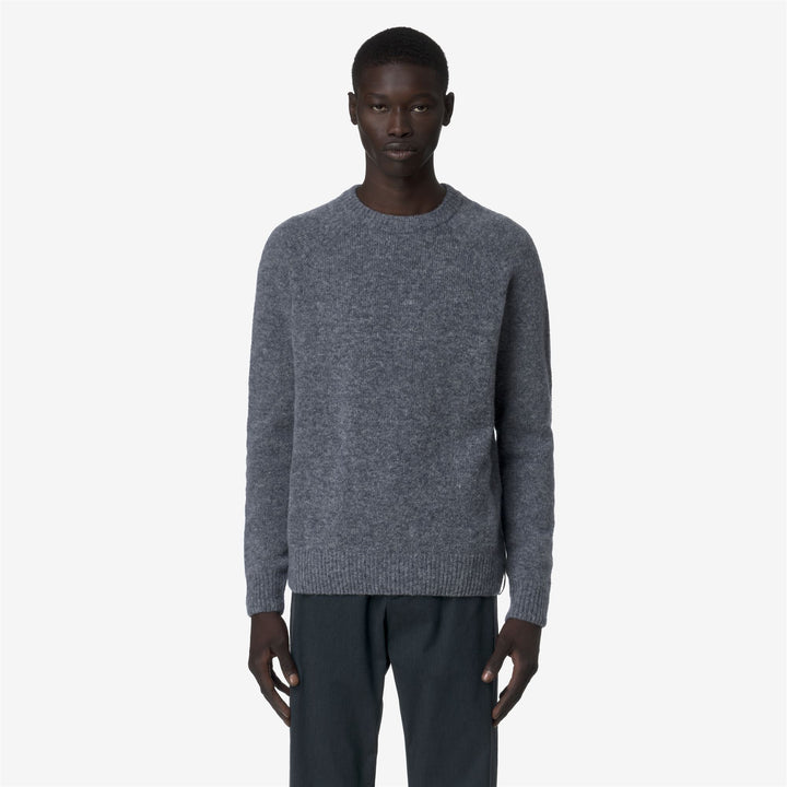 Maglione girocollo a trecce blu da uomo 3