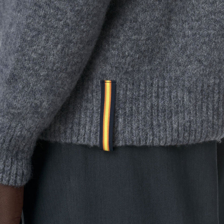 Maglione girocollo a trecce blu da uomo 2