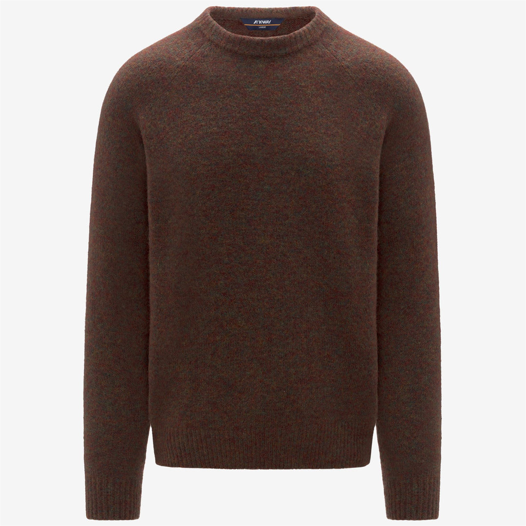 Brown Men's Cable Knit Crewneck Sweater main