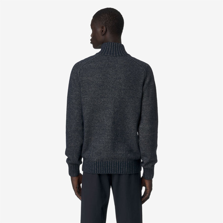 Maglione pullover da uomo in lana merino premium verde con mezza cerniera 5