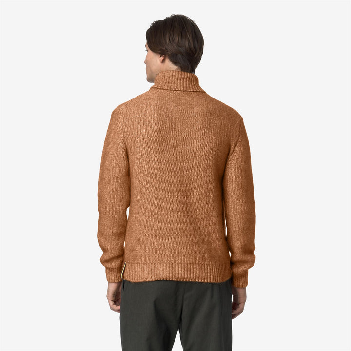 Maglione arancione da uomo in maglia a trecce con misto alpaca 5
