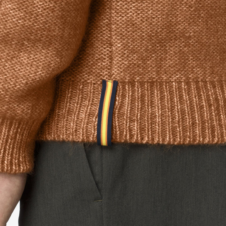 Maglione arancione da uomo in maglia a trecce con misto alpaca 2