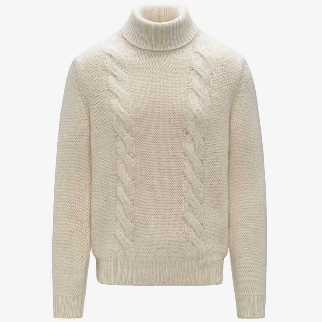 Natural green Men's Cable-Knit Sweater with Alpaca Blend 01