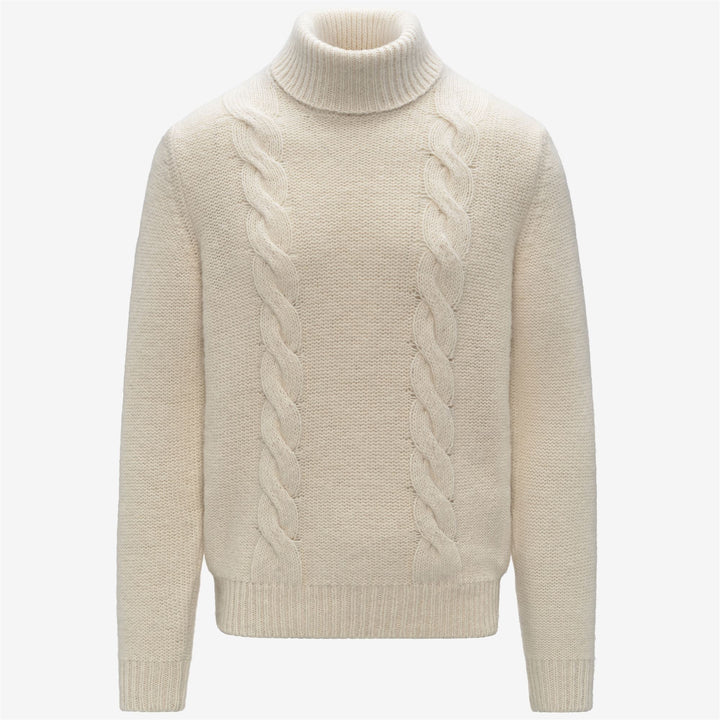 Maglione da uomo in maglia a trecce verde naturale con misto alpaca 1