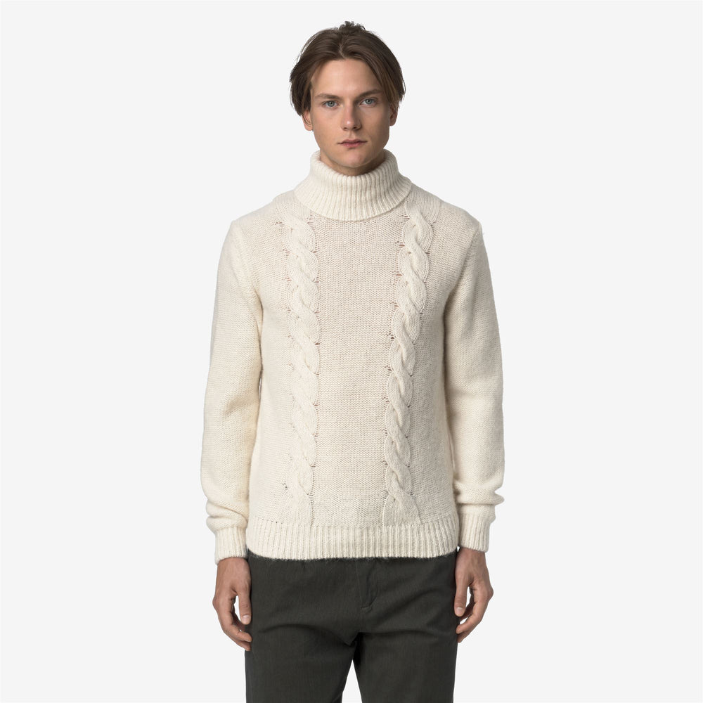 Natural green Men's Cable-Knit Sweater with Alpaca Blend 02