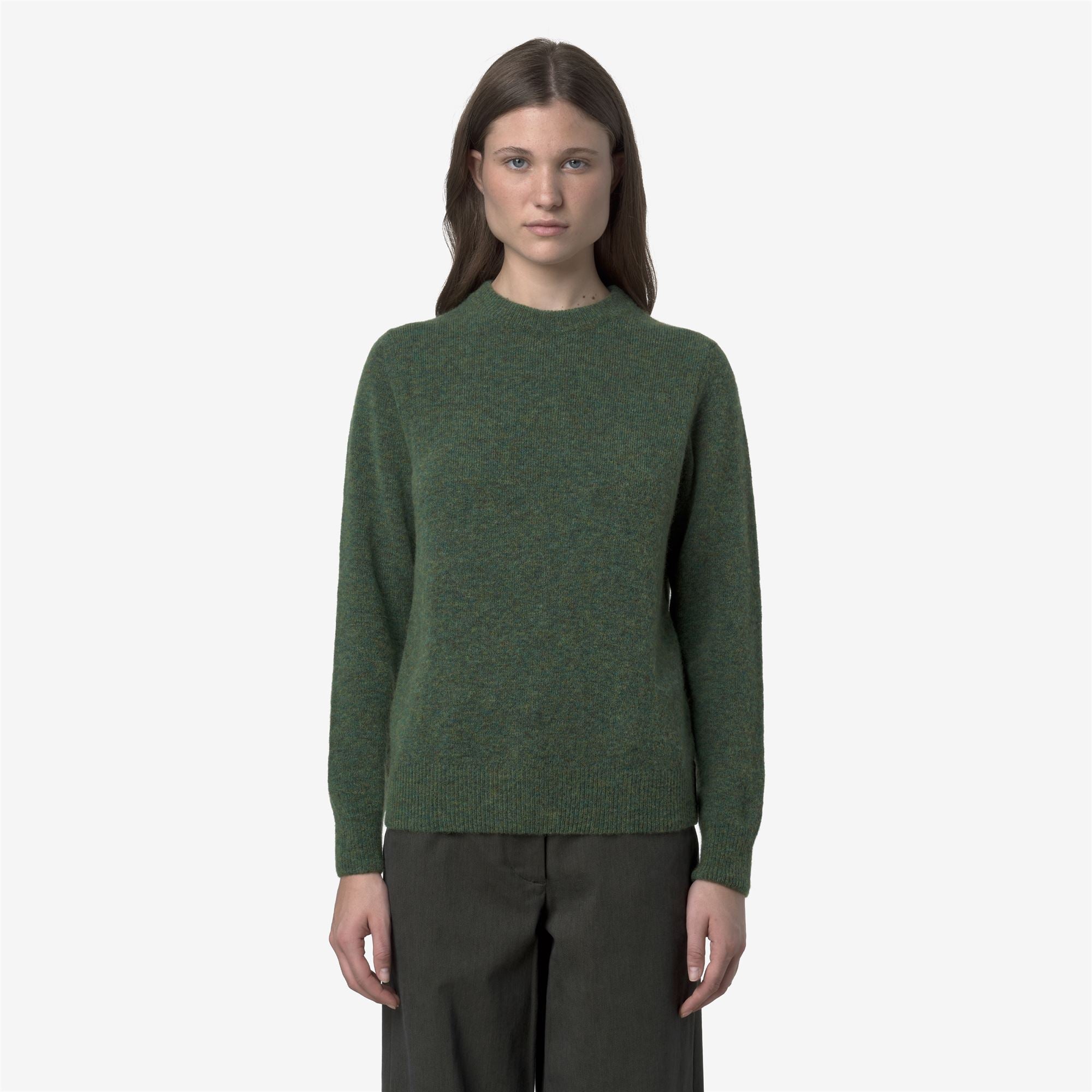 Knitwear_WOMAN_CLARISSE WOOL STRETCH_Pull Over_Green Mix - Commercial 4