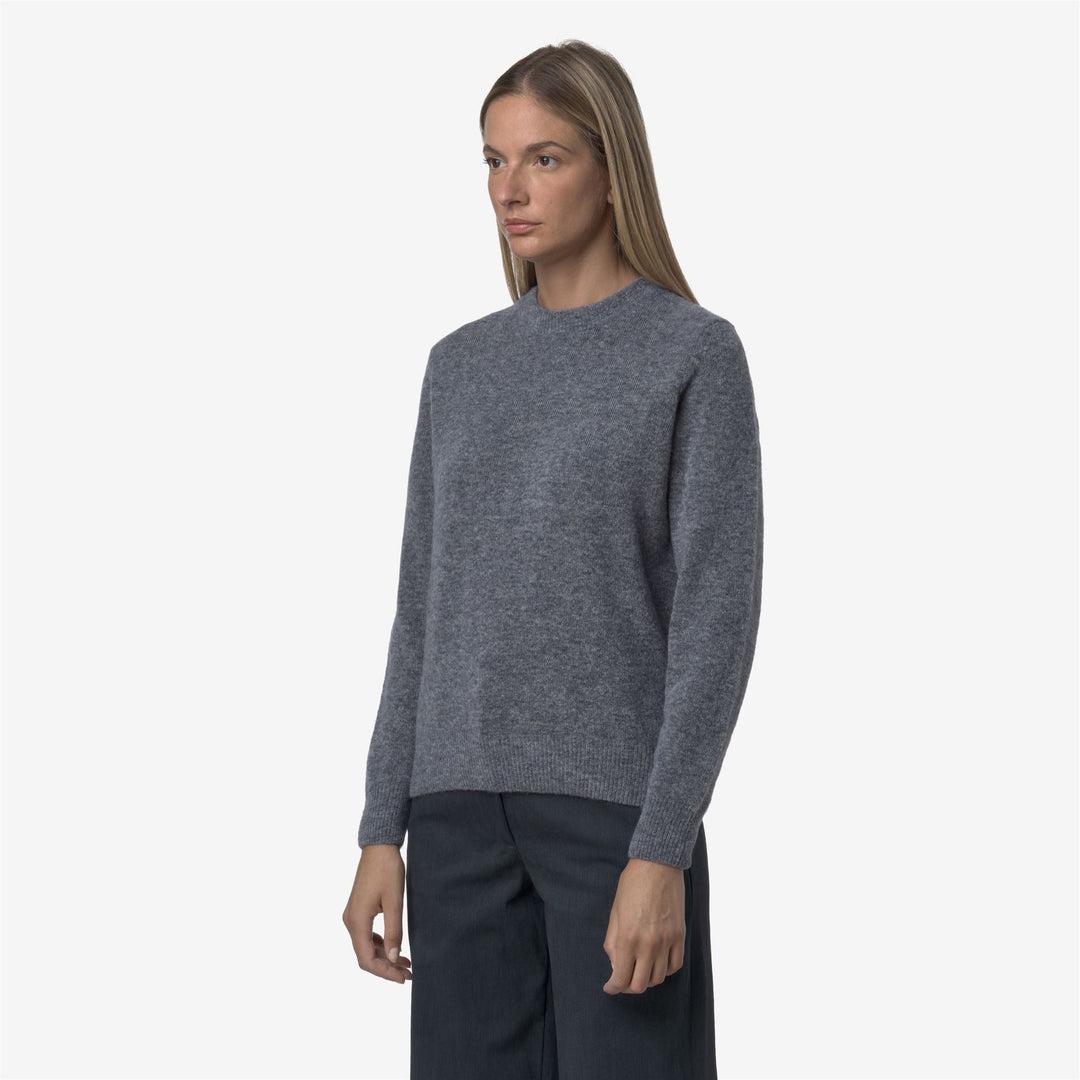 Blue Women's Classic Crewneck Knit Sweater with Merino Wool main