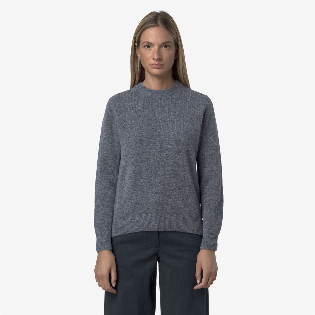 Knitwear_WOMAN_CLARISSE WOOL STRETCH_Pull Over_Blue Wild Mix - Commercial 4