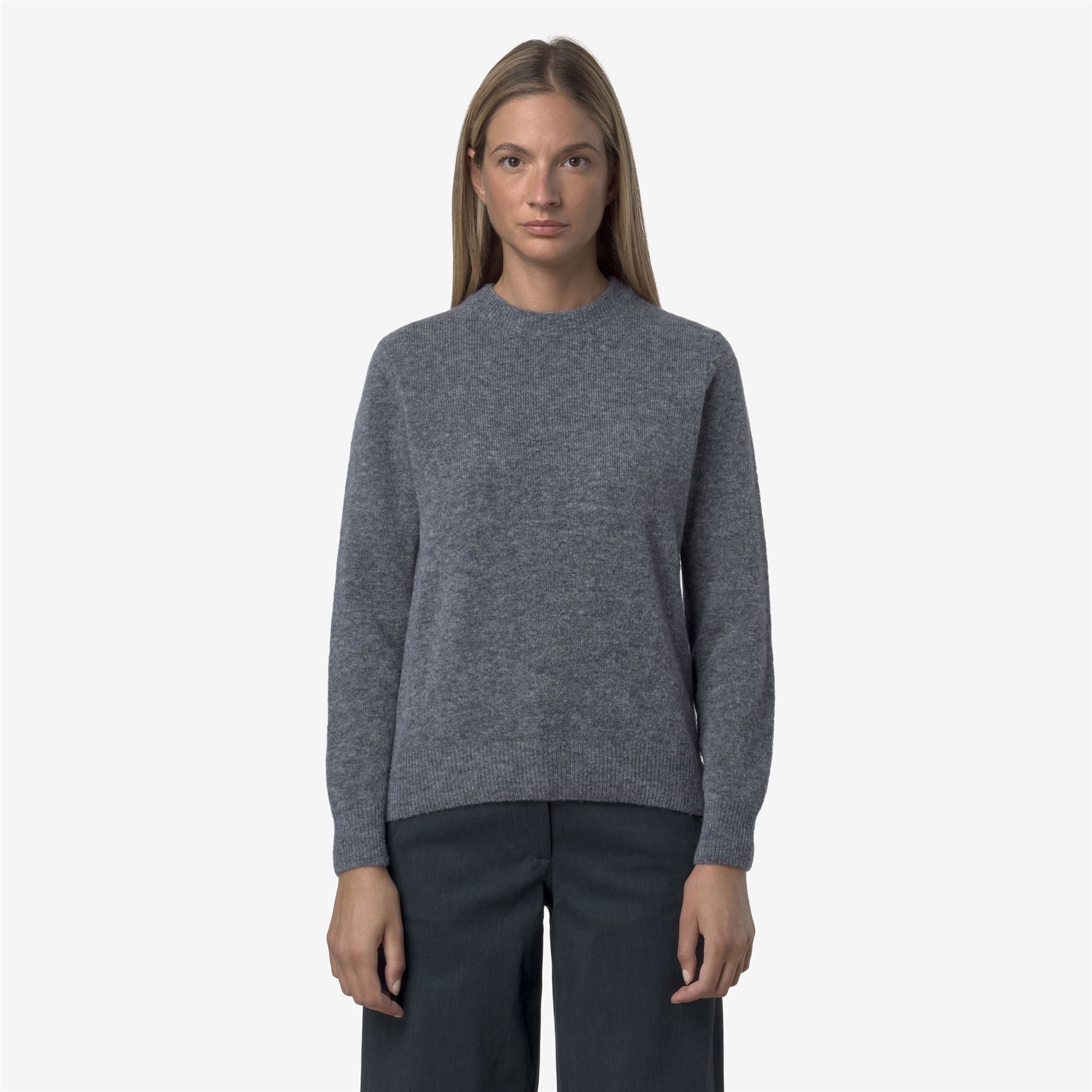 Knitwear_WOMAN_CLARISSE WOOL STRETCH_Pull Over_Blue Wild Mix - Commercial 4