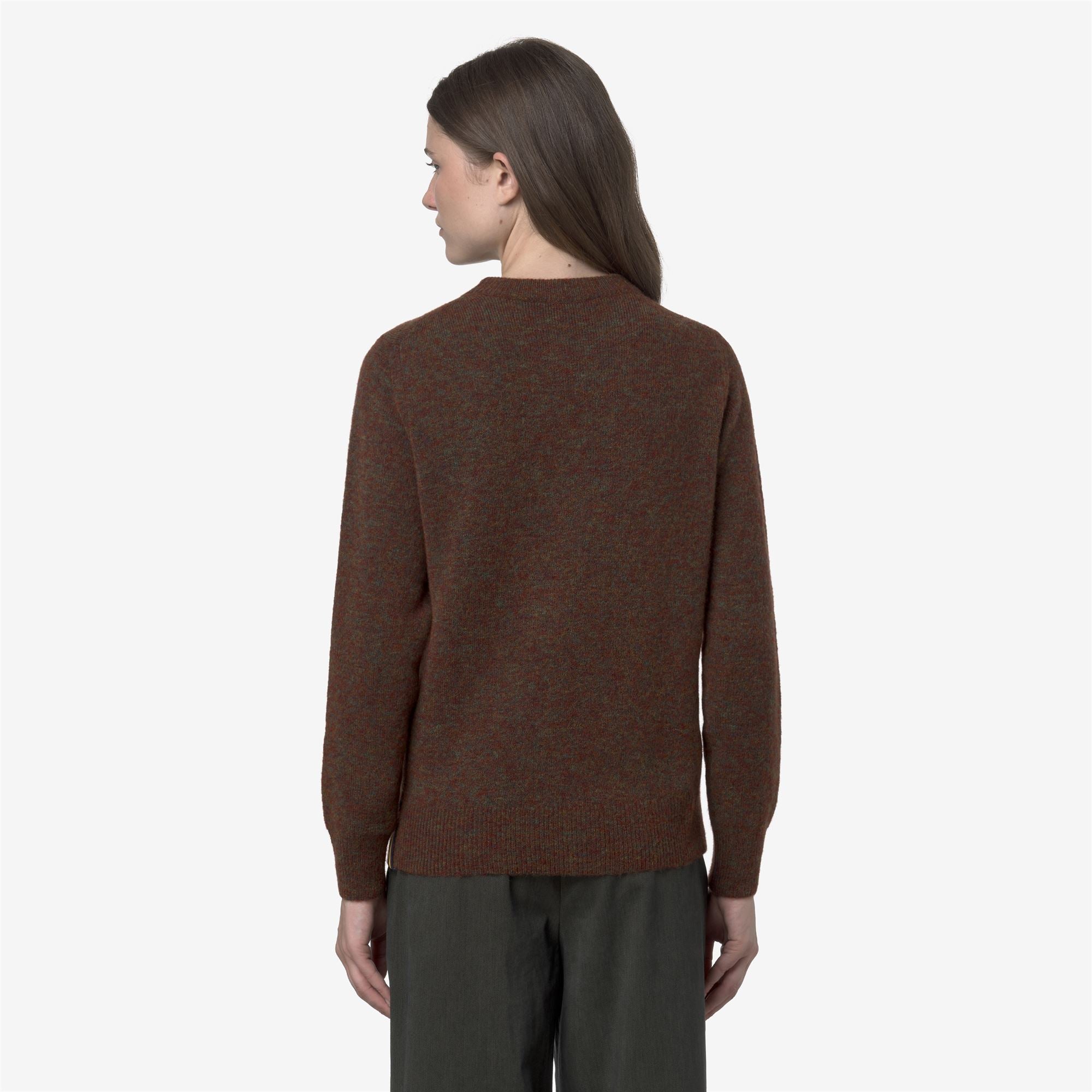 Knitwear_WOMAN_CLARISSE WOOL STRETCH_Pull Over_Brown Coffee Mix - Commercial 6