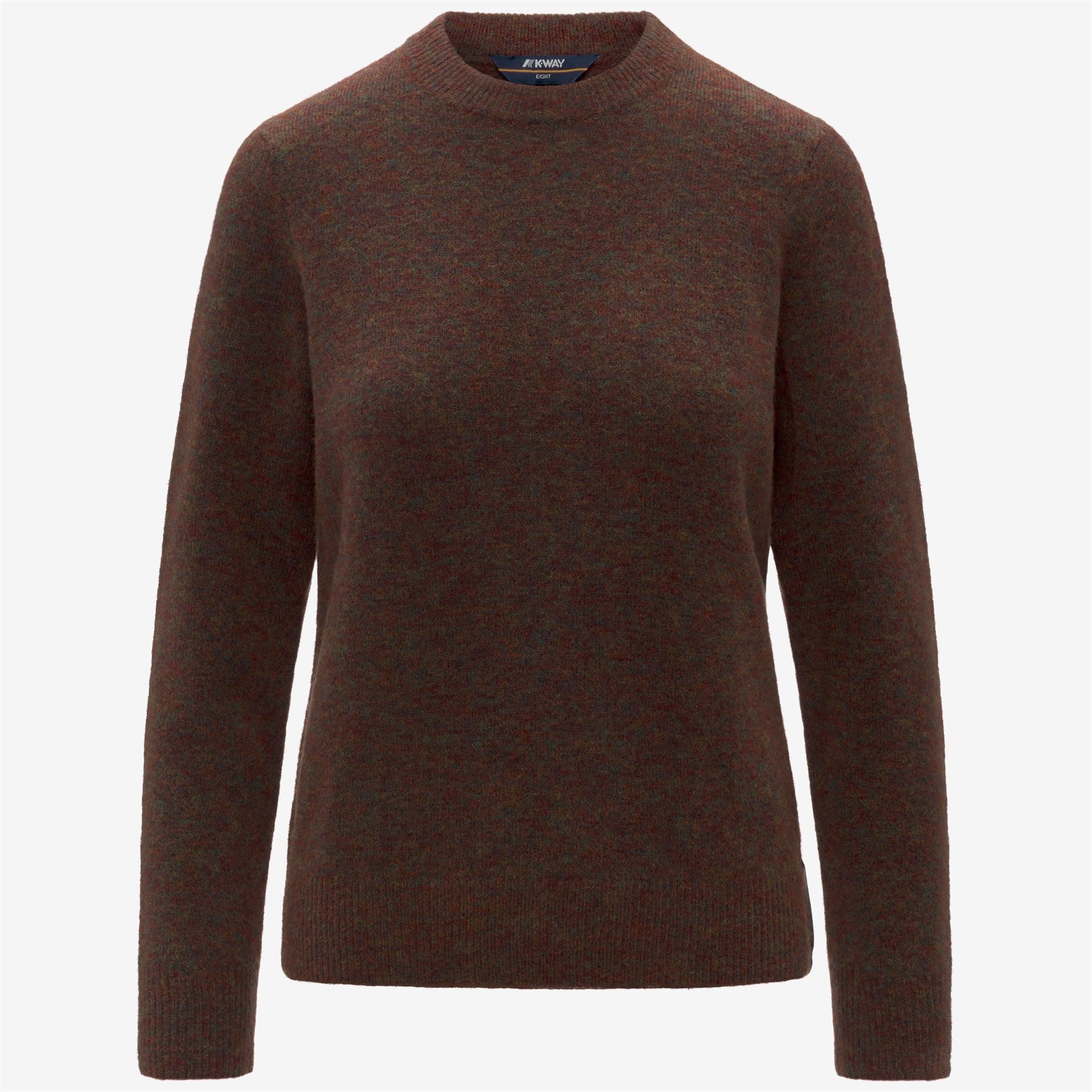 Knitwear_WOMAN_CLARISSE WOOL STRETCH_Pull Over_Brown Coffee Mix - Commercial 1