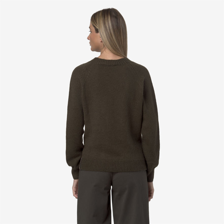 Jersey de punto marrón para mujer con cuello alto 5