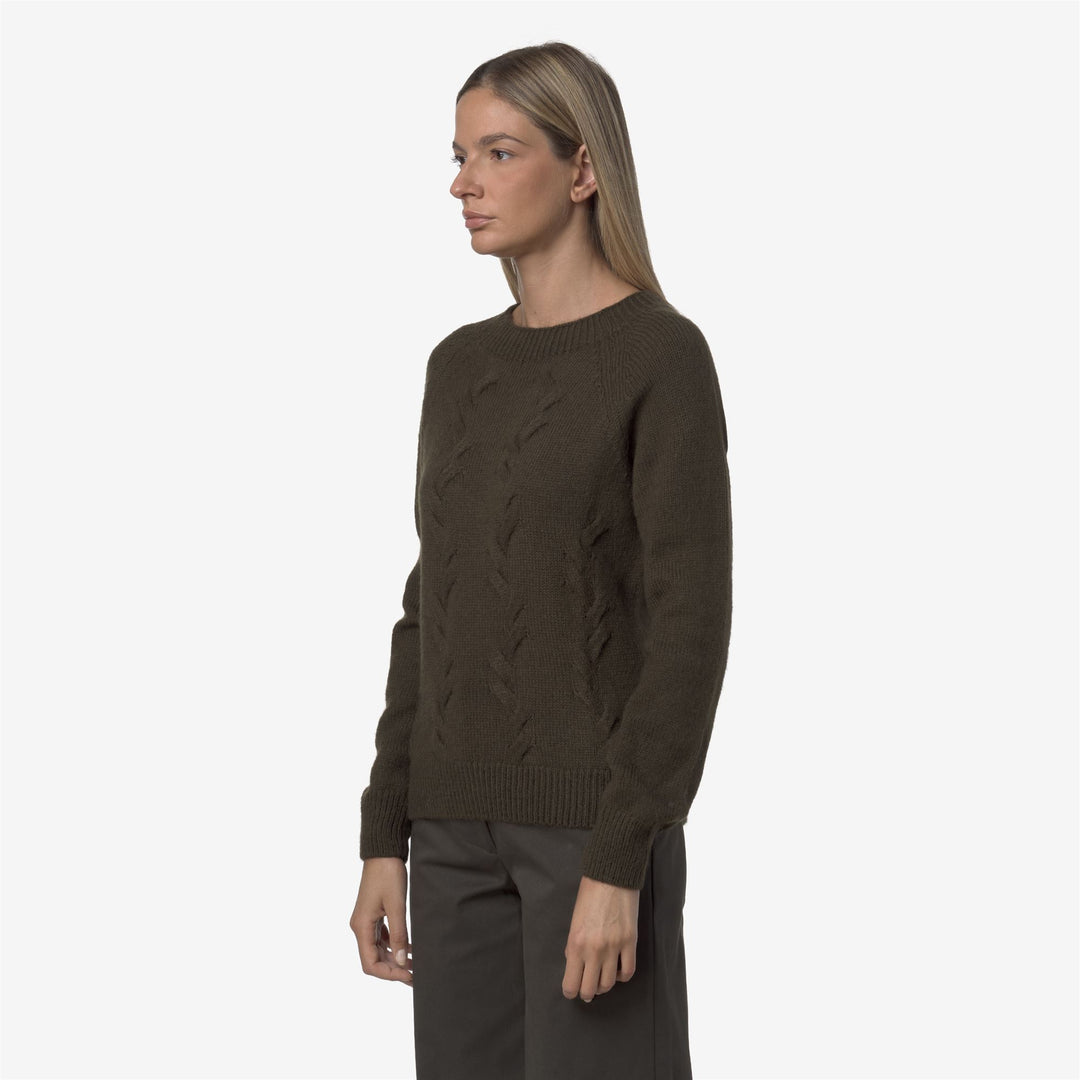 Jersey de punto marrón para mujer con cuello alto main