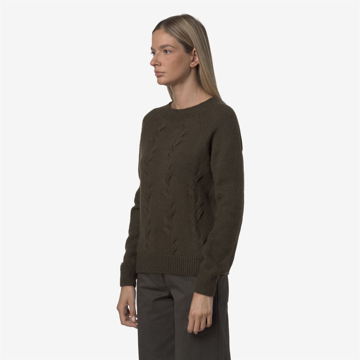 Jersey de punto marrón para mujer con cuello alto 4