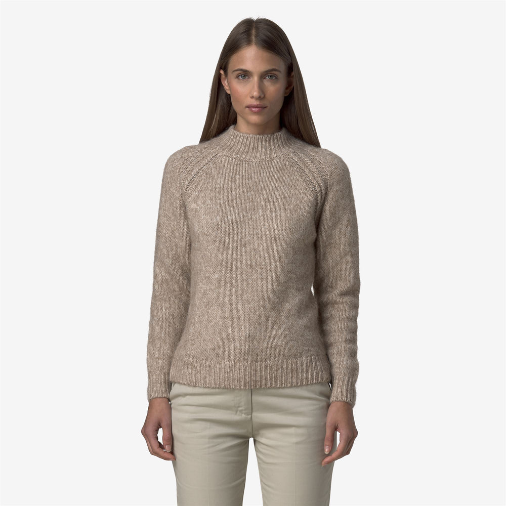 Beige Women's Alpaca Cotton Blend Pullover Sweater 02