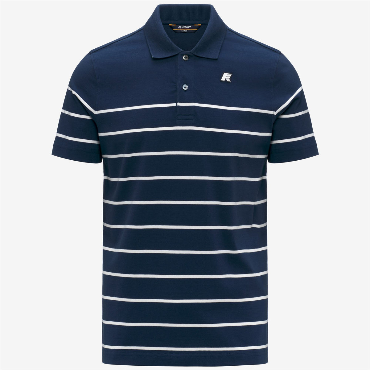 Polo Shirts_Man_LAYO-FRENCH JERSEY YARN DYED_Polo_Blue Insignia - White - Commercial 1