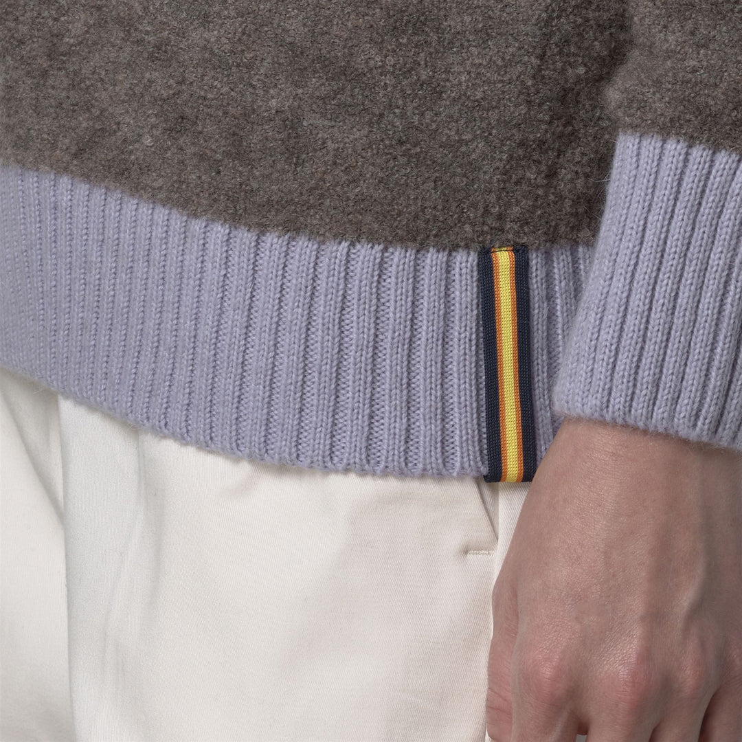 Maglione da donna marrone a collo alto con dettagli in mohair main