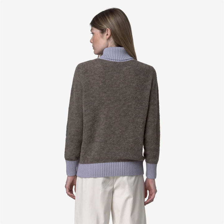 Maglione da donna marrone a collo alto con dettagli in mohair 5