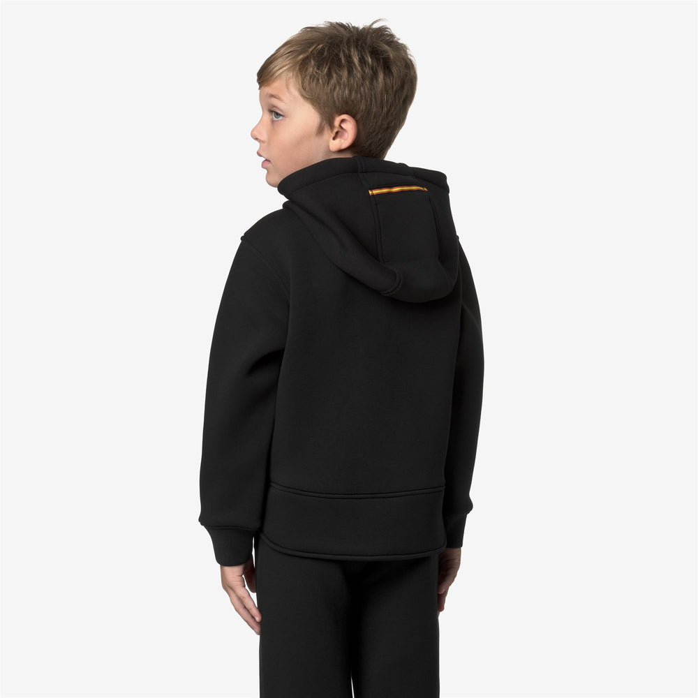 Black unisex Kid's Fleece Jacket with Zip and Pockets 02