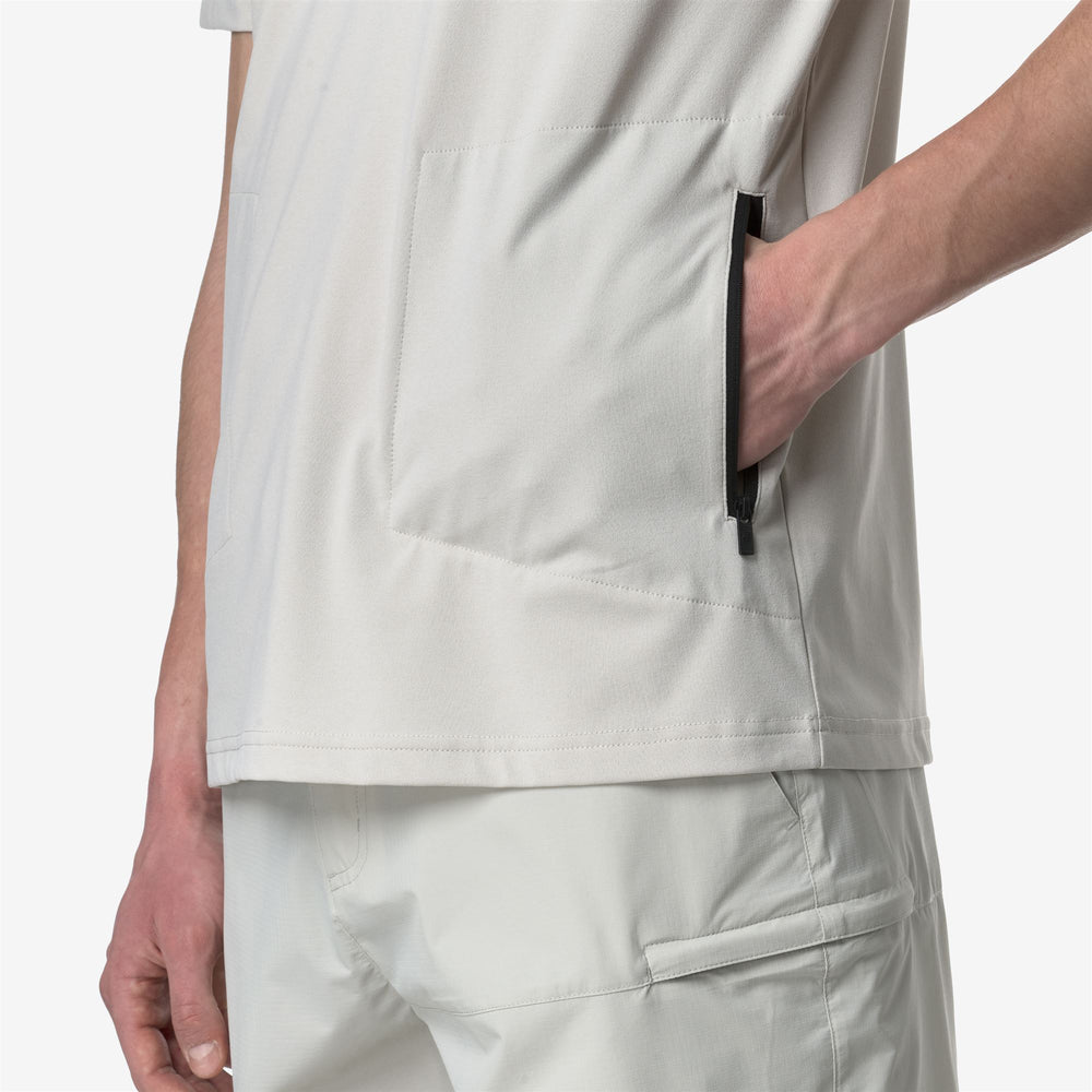 Beige Grey Unisex Packable T-Shirt with Recycled Polyester 02