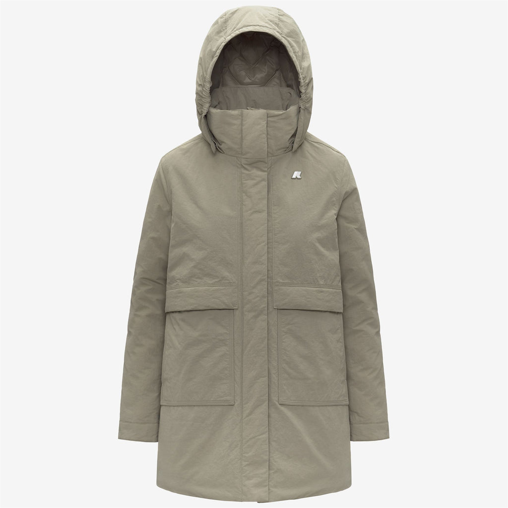 Jackets_WOMAN_KALIMA WARM COTTON NYLON_3/4 Length_Green Oak - Commercial 1