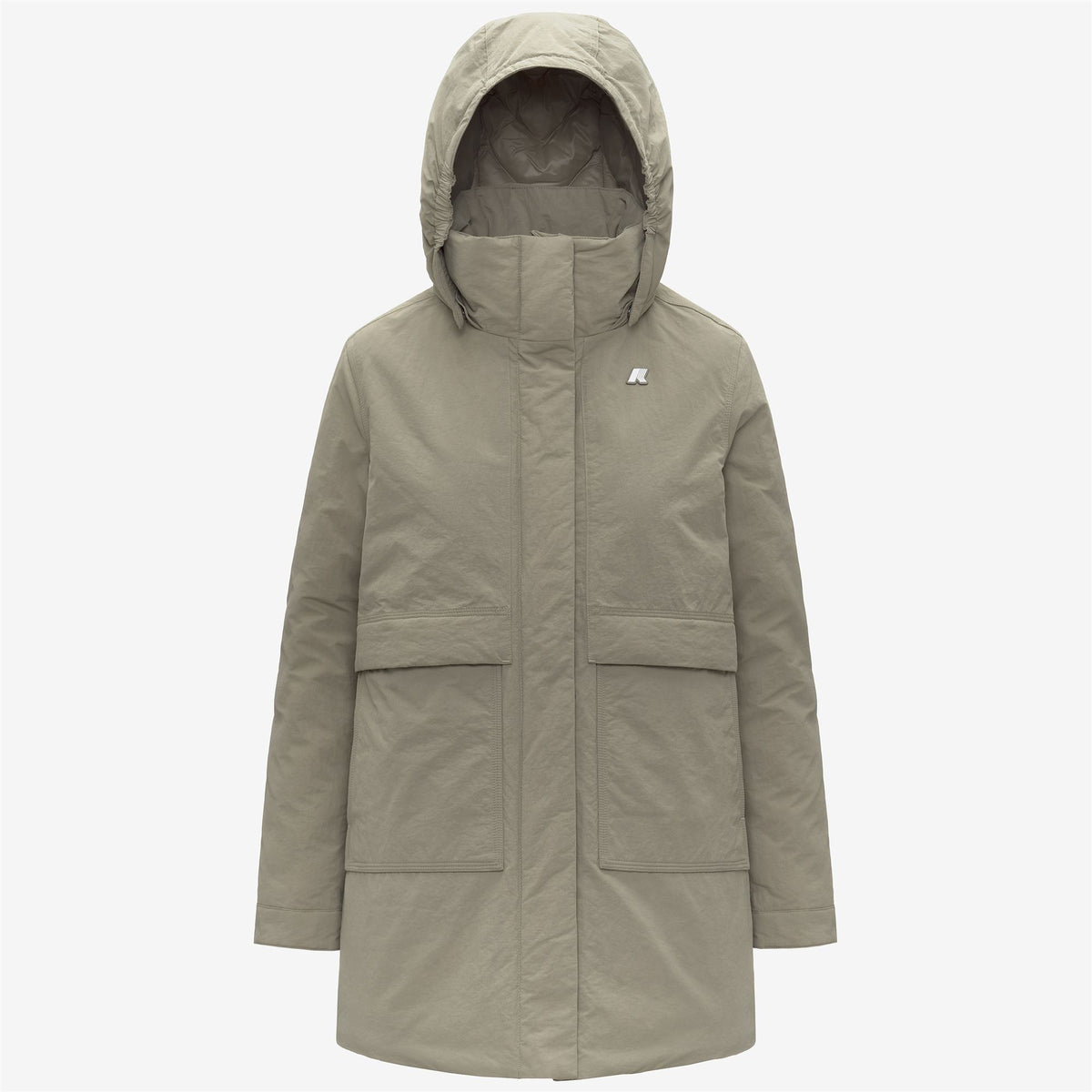 Jackets_WOMAN_KALIMA WARM COTTON NYLON_3/4 Length_Green Oak - Commercial 1