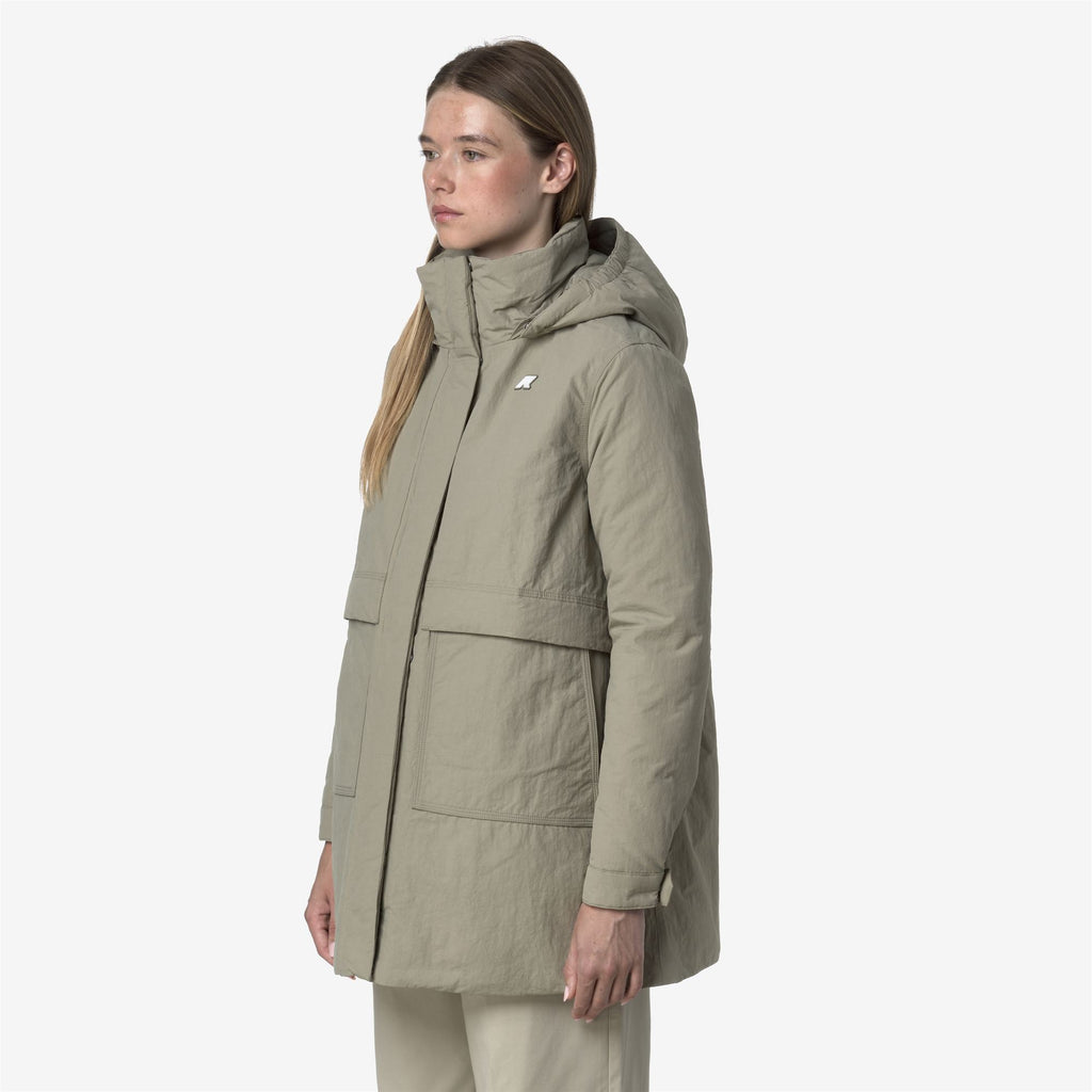 Jackets_WOMAN_KALIMA WARM COTTON NYLON_3/4 Length_Green Oak - Commercial 5