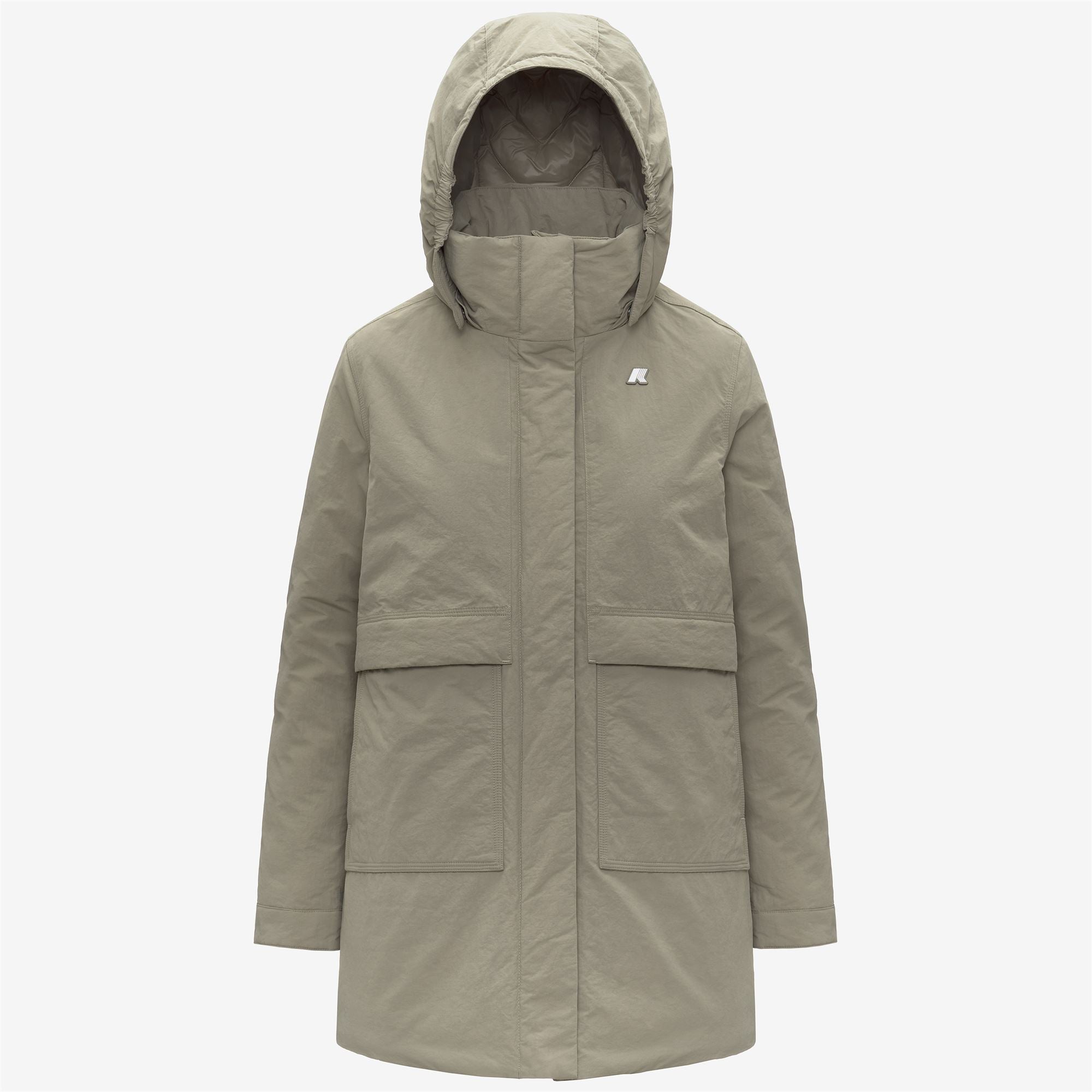 Jackets_WOMAN_KALIMA WARM COTTON NYLON_3/4 Length_Green Oak - Commercial 1