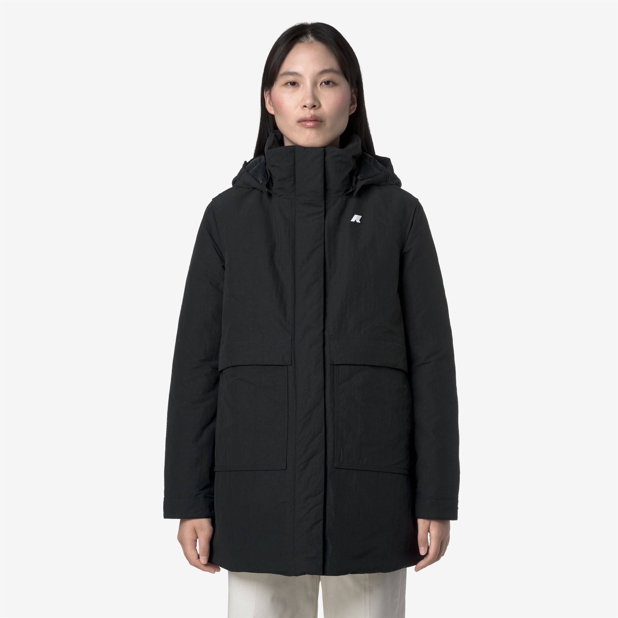 Jackets_WOMAN_KALIMA WARM COTTON NYLON_3/4 Length_Black Pure - Black Pure - Commercial 4