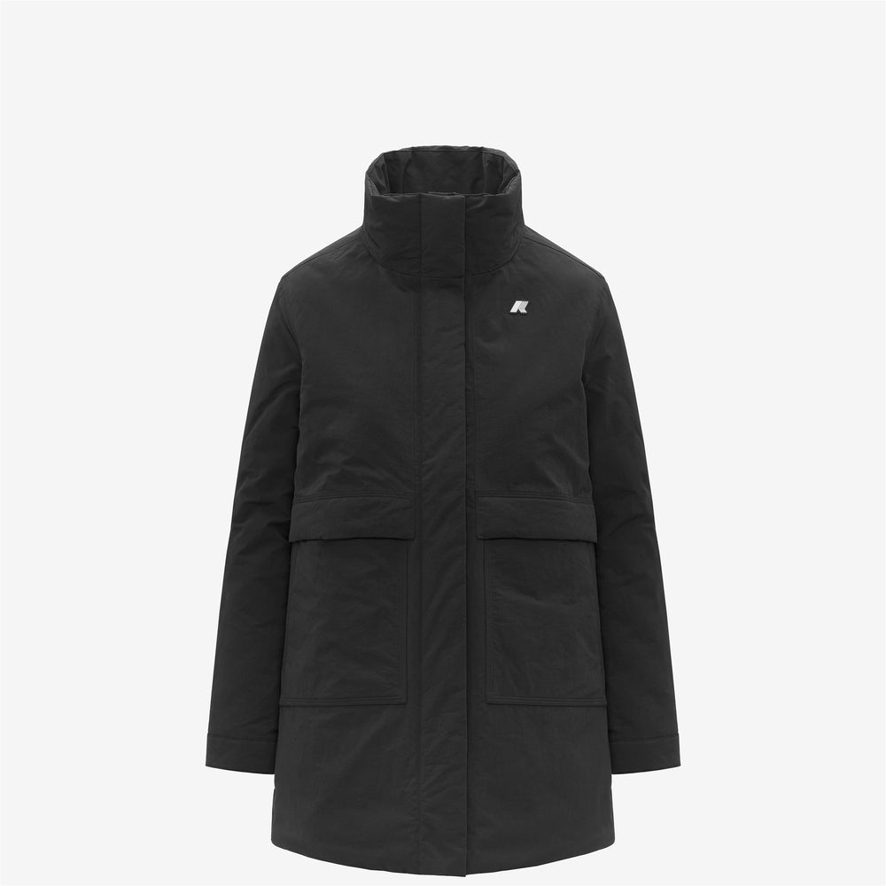 Black Women's A-Line 3/4 Length Insulated Jacket 02