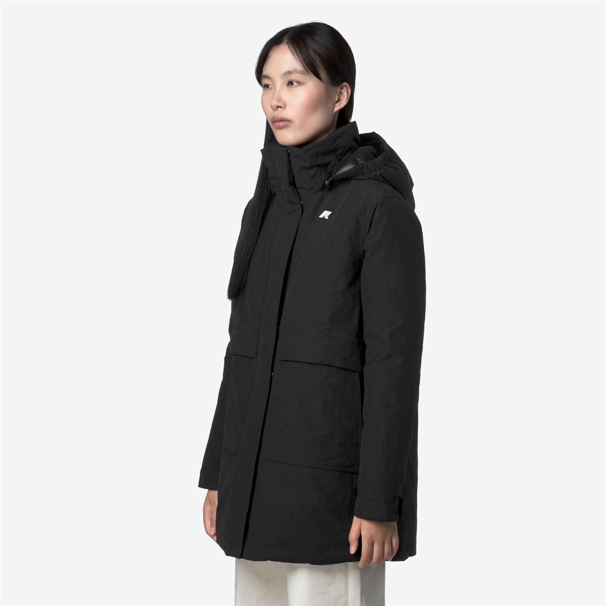 Jackets_WOMAN_KALIMA WARM COTTON NYLON_3/4 Length_Black Pure - Black Pure - Commercial 5