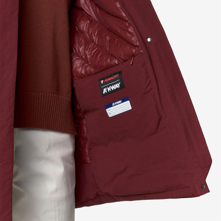 Chaqueta roja de corte 3/4 para mujer con aislamiento PrimaLoft 3