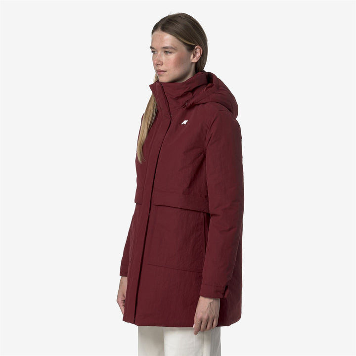 Chaqueta roja de corte 3/4 para mujer con aislamiento PrimaLoft 5