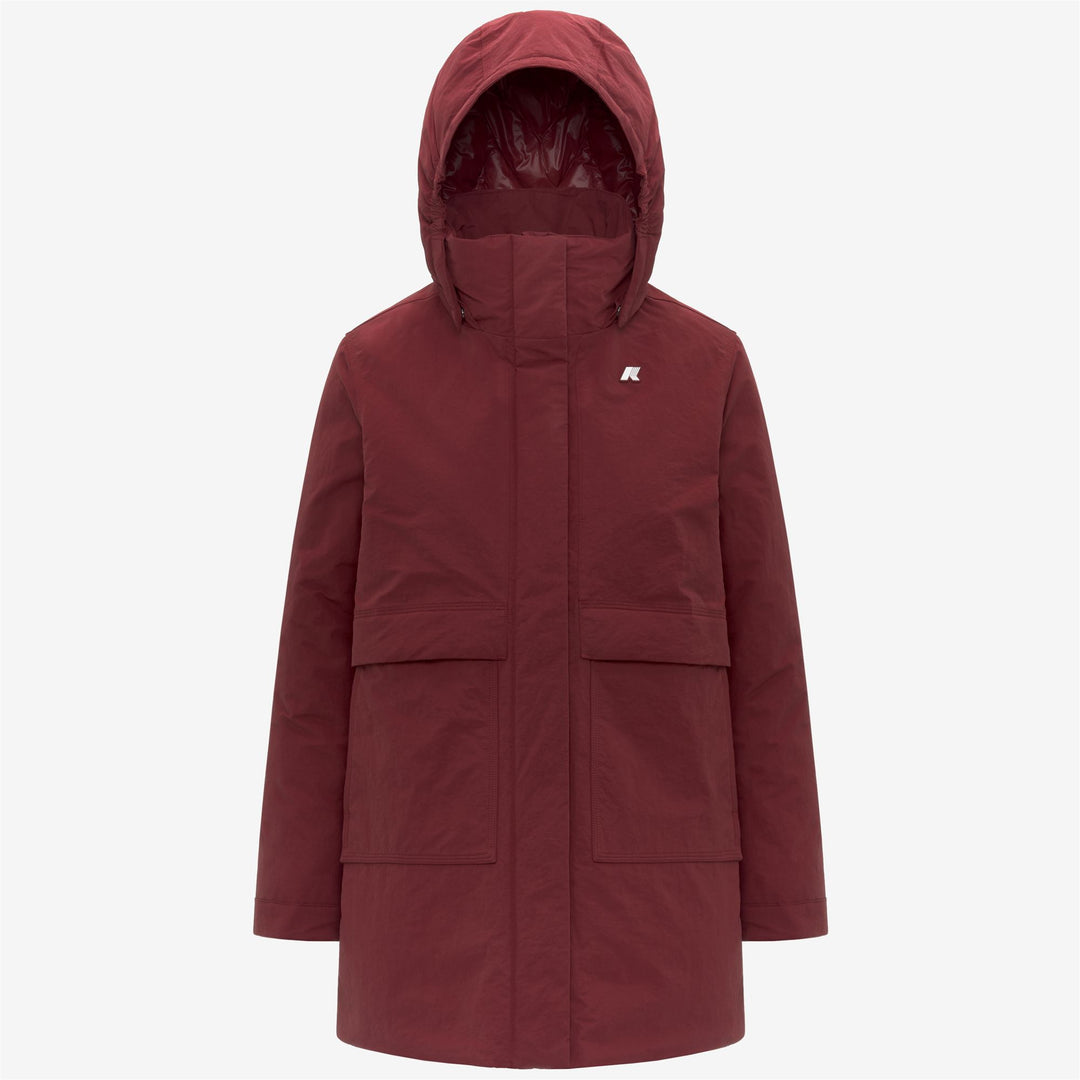 Red Women's 3/4 Length A-line Jacket with PrimaLoft Insulation 01