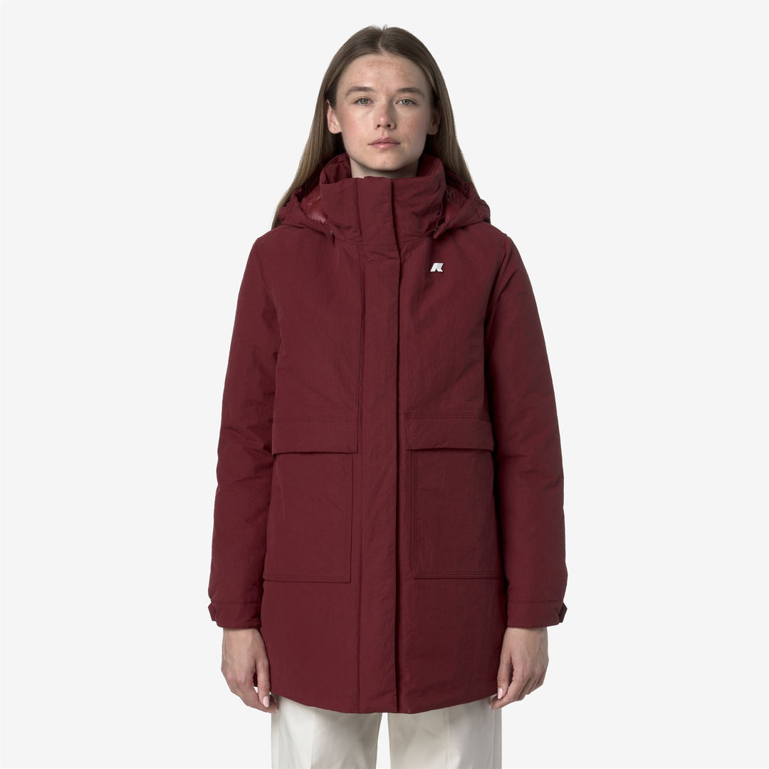 Chaqueta roja de corte 3/4 para mujer con aislamiento PrimaLoft main