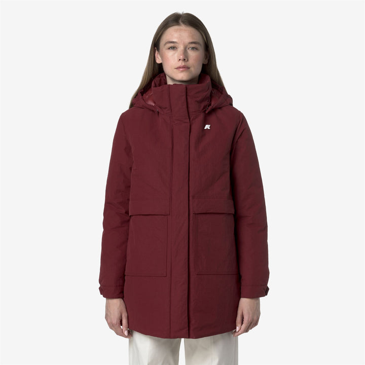 Chaqueta roja de corte 3/4 para mujer con aislamiento PrimaLoft 4