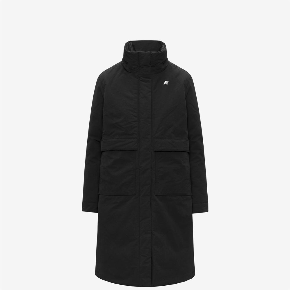 Black Women's Long A-Line Jacket with PrimaLoft Insulation 02