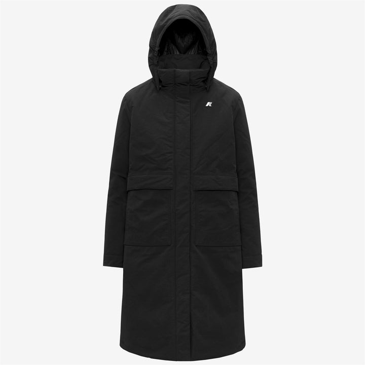 Chaqueta larga negra de corte A para mujer con aislamiento PrimaLoft 7